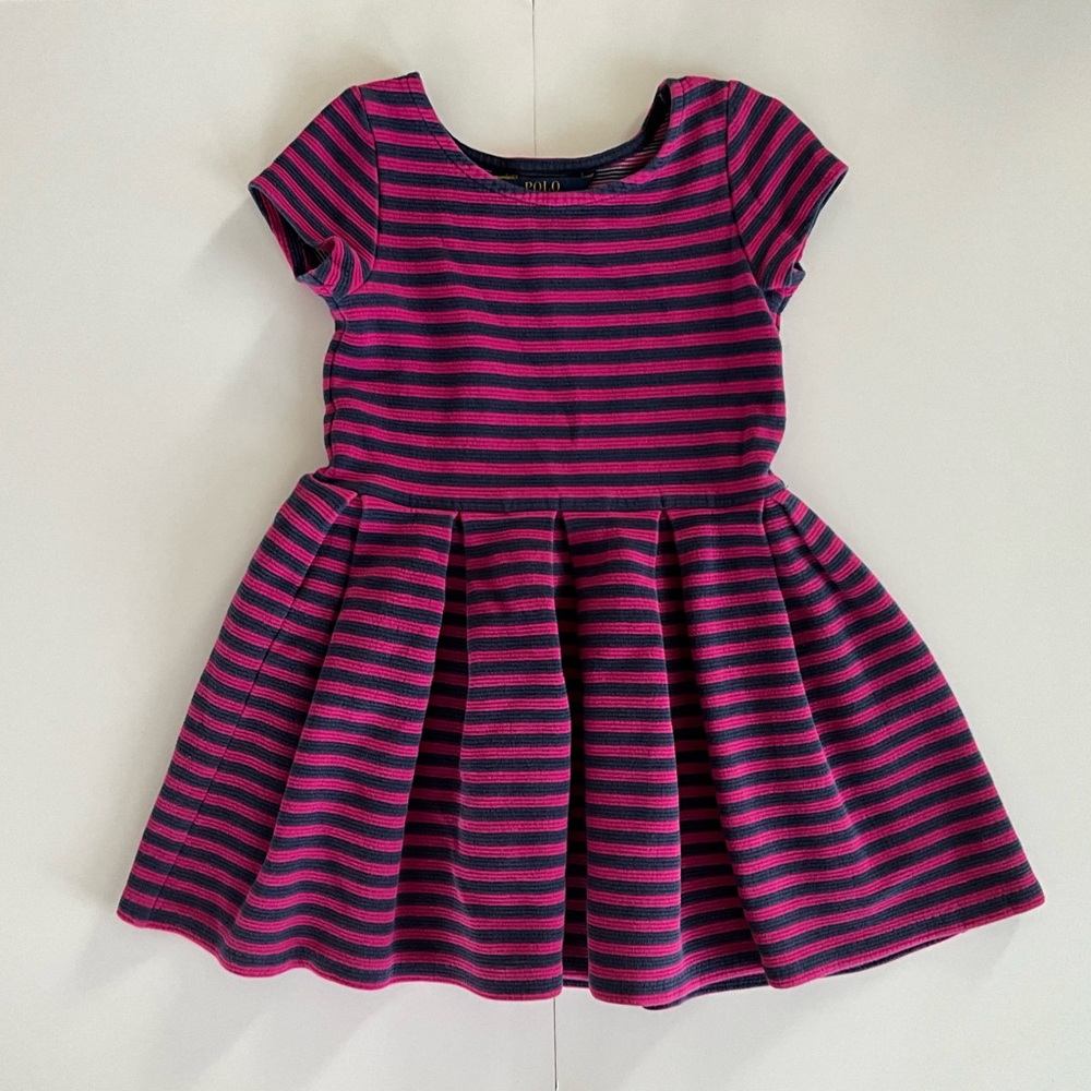 Pink and Navy Polo Ralph Lauren Girls Size Six Dress